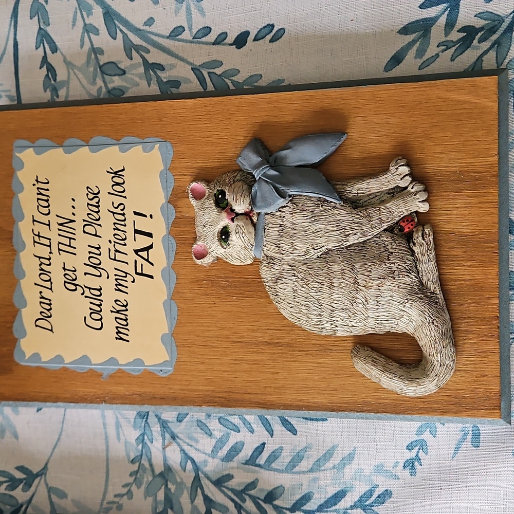 Vintage Lady Bugs Ect. By Shirley S Peele Humorus Cat Plaque Wall Decor